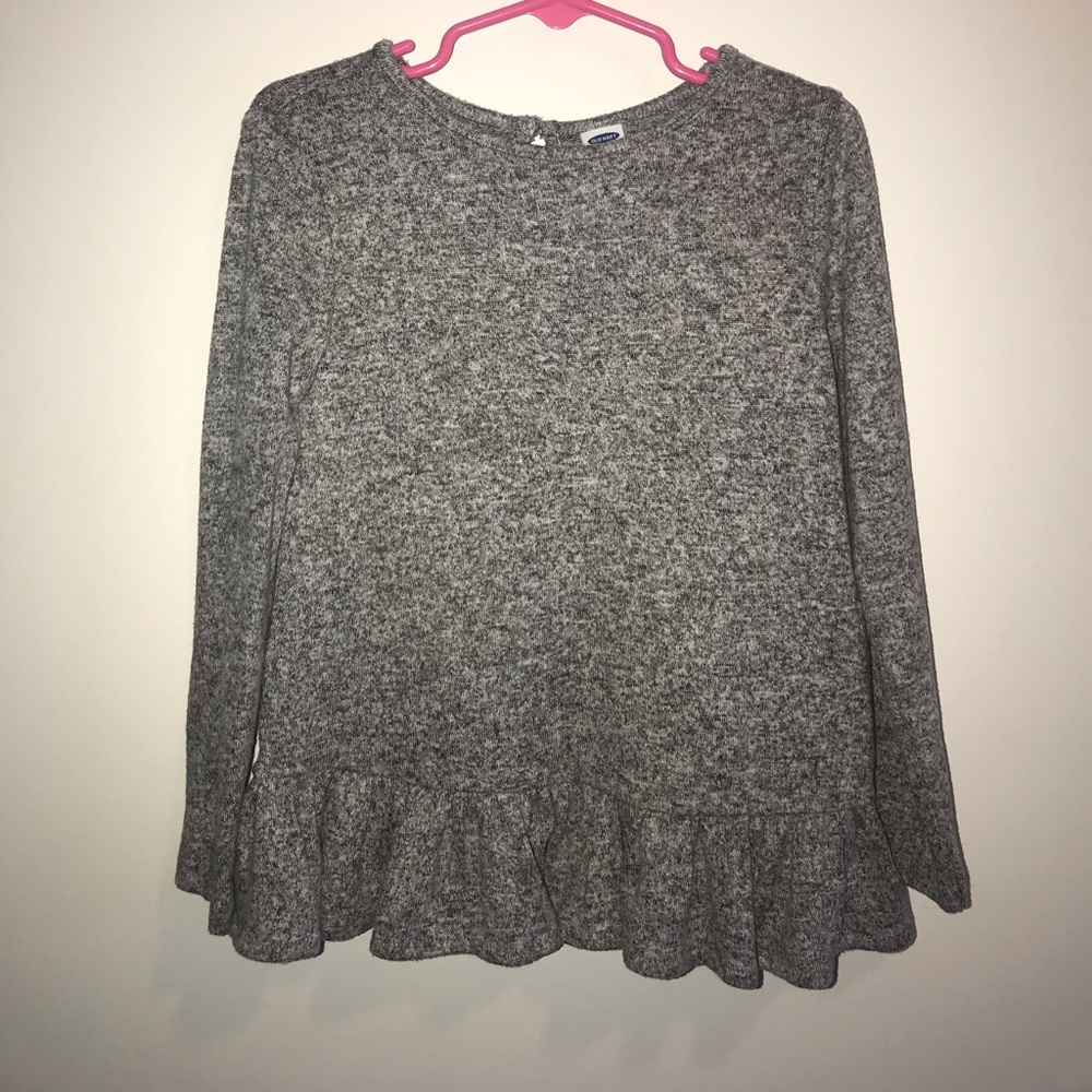 Old Navy Girl’s Plush Knit Peplum Hem Sweater